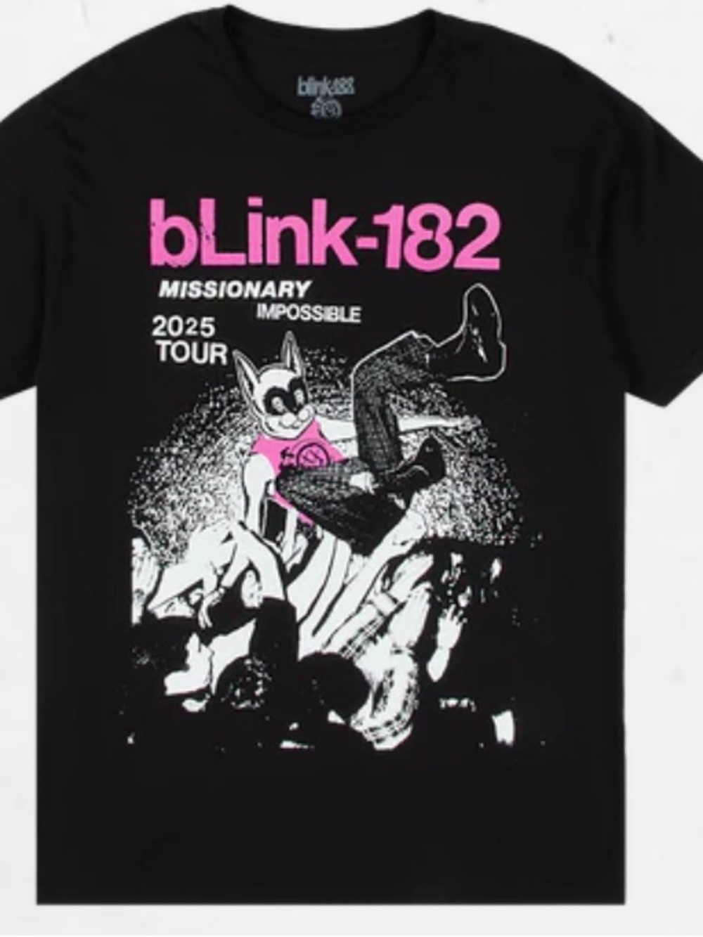 Blink 182 Missionary Impossible Tour Black T-Shirt Large 2025 Graphic Band Tee